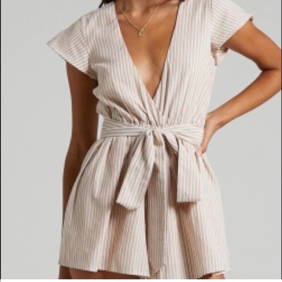 Show po. Tie it all up playsuit striped romper 4 NEW - Picture 9 of 9